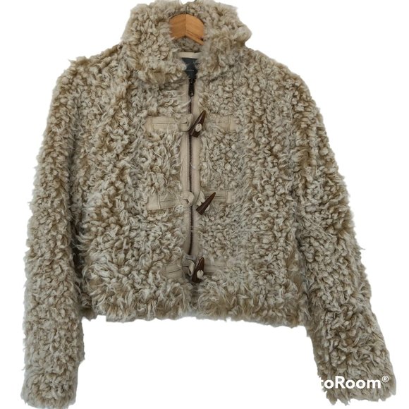 NWT Anthropologie Brenna Faux Fur Sherpa Jacket - Picture 1 of 9